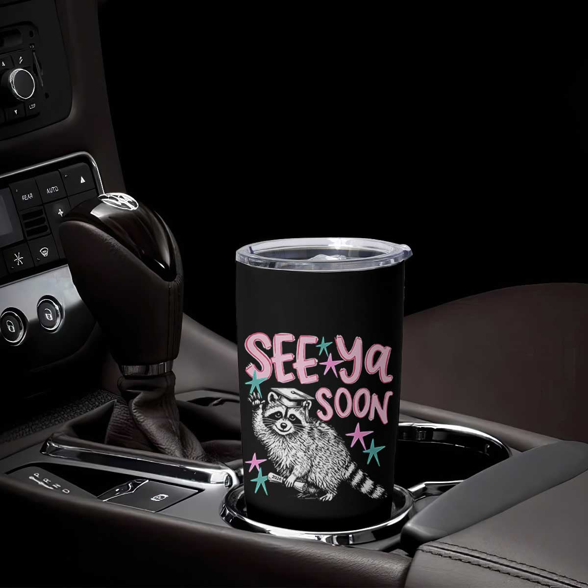 Funny Raccoon Graduation Tumbler Cup Senior Grad 2026 See Ya Soon TS14 Print Your Wear