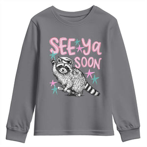 Funny Raccoon Graduation Youth Sweatshirt Senior Grad 2026 See Ya Soon TS14 Charcoal Print Your Wear