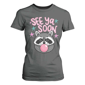 See Ya Soon T Shirt For Women Funny Raccoon Summer Last Day Of School TS14 Dark Heather Print Your Wear