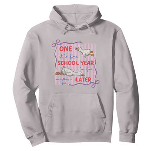 Striped One School Year Later Hoodie Funny Goose Teacher Summer TS14 Ice Gray Print Your Wear