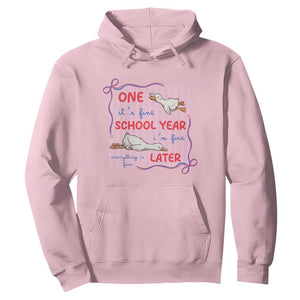 Striped One School Year Later Hoodie Funny Goose Teacher Summer TS14 Light Pink Print Your Wear