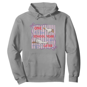 Striped One School Year Later Hoodie Funny Goose Teacher Summer TS14 Sport Gray Print Your Wear