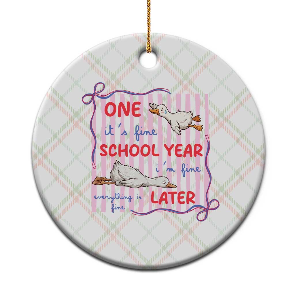 Striped One School Year Later Ceramic Ornament Funny Goose Teacher Summer TS14 1pc Christmas Plaid Print Your Wear