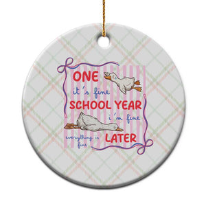 Striped One School Year Later Ceramic Ornament Funny Goose Teacher Summer TS14 1pc Christmas Plaid Print Your Wear