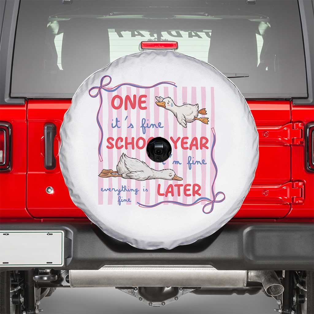 Striped One School Year Later Spare Tire Cover Funny Goose Teacher Summer TS14 White Print Your Wear