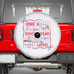 Striped One School Year Later Spare Tire Cover Funny Goose Teacher Summer TS14 White Print Your Wear