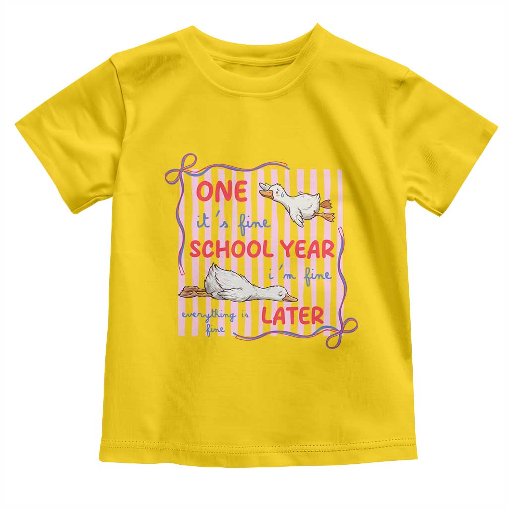 Striped One School Year Later Toddler T Shirt Funny Goose Teacher Summer TS14 Daisy Print Your Wear