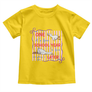 Striped One School Year Later Toddler T Shirt Funny Goose Teacher Summer TS14 Daisy Print Your Wear