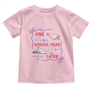 Striped One School Year Later Toddler T Shirt Funny Goose Teacher Summer TS14 Light Pink Print Your Wear