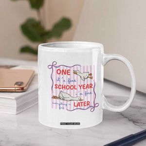 Striped One School Year Later Coffee Mug Funny Goose Teacher Summer TS14 Print Your Wear