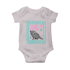 Striped Funny See Ya Soon Racoon Baby Onesie Last Day Of School Teacher TS14 Ice Gray Print Your Wear