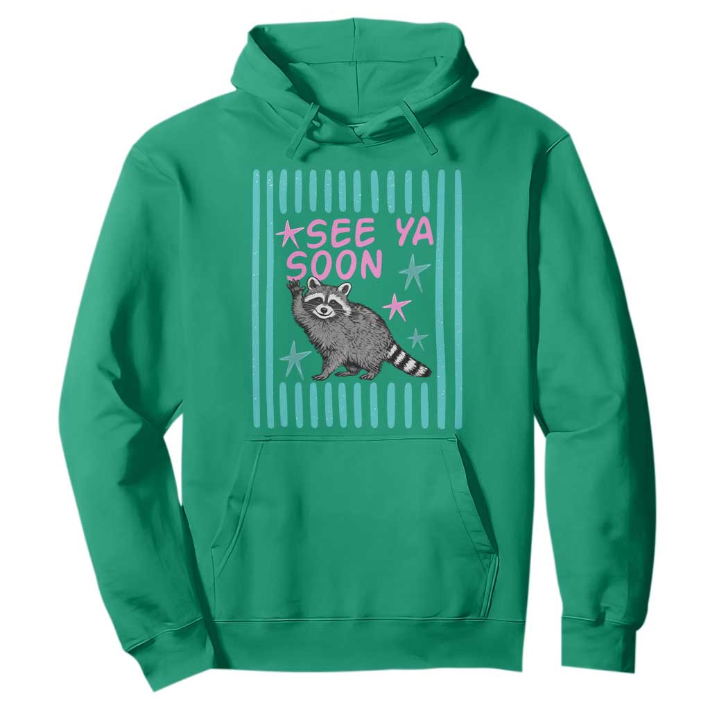 Striped Funny See Ya Soon Racoon Hoodie Last Day Of School Teacher TS14 Irish Green Print Your Wear