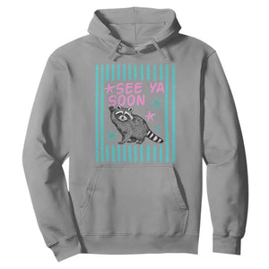 Striped Funny See Ya Soon Racoon Hoodie Last Day Of School Teacher TS14 Sport Gray Print Your Wear