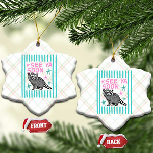 Striped Funny See Ya Soon Racoon Ceramic Ornament Last Day Of School Teacher TS14 Print Your Wear