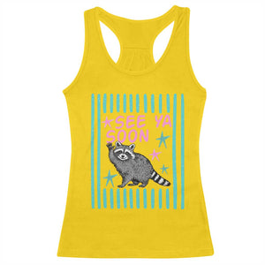 Striped Funny See Ya Soon Racoon Racerback Tank Top Last Day Of School Teacher TS14 Daisy Print Your Wear