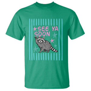 Striped Funny See Ya Soon Racoon T Shirt Last Day Of School Teacher TS14 Irish Green Print Your Wear