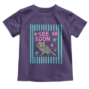 Striped Funny See Ya Soon Racoon Toddler T Shirt Last Day Of School Teacher TS14 Purple Print Your Wear