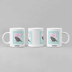 Striped Funny See Ya Soon Racoon Coffee Mug Last Day Of School Teacher TS14 Print Your Wear