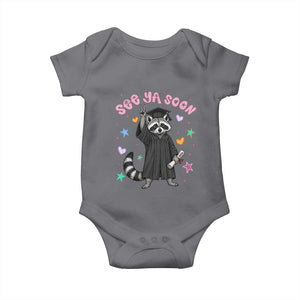 See Ya Soon Raccoon Baby Onesie Funny Raccoon Graduation 2026 TS14 Charcoal Print Your Wear