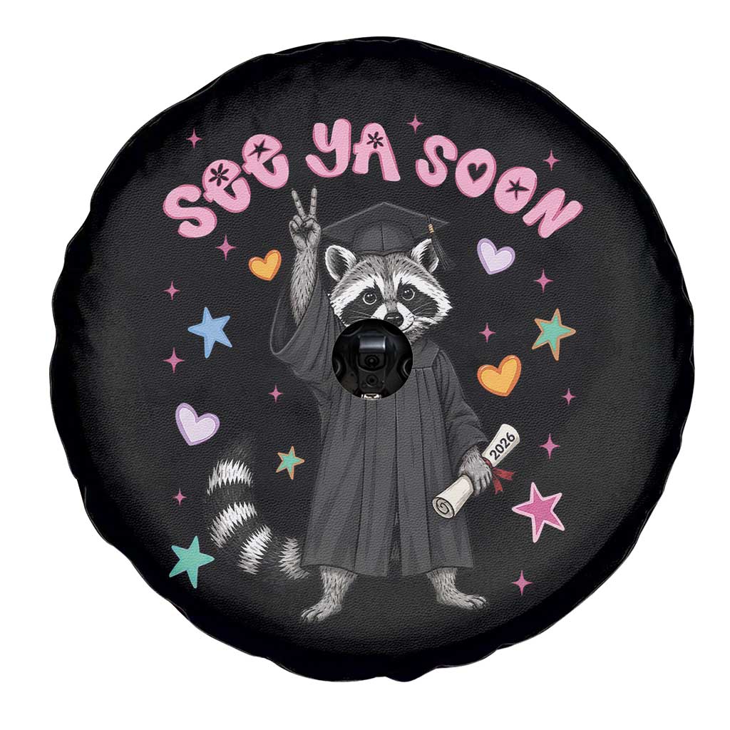 See Ya Soon Raccoon Spare Tire Cover Funny Raccoon Graduation 2026 TS14 Print Your Wear