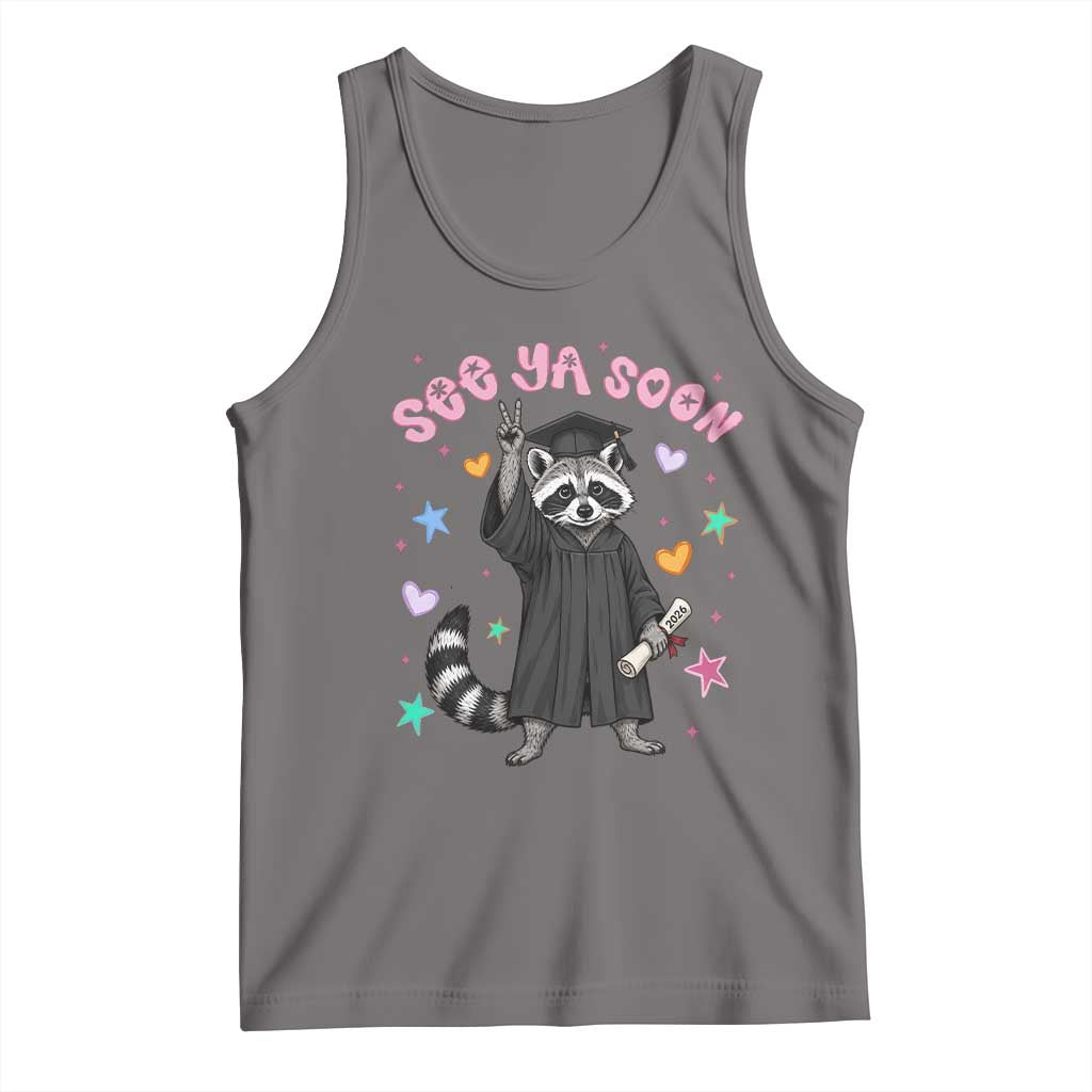 See Ya Soon Raccoon Tank Top Funny Raccoon Graduation 2026 TS14 Deep Heather Print Your Wear