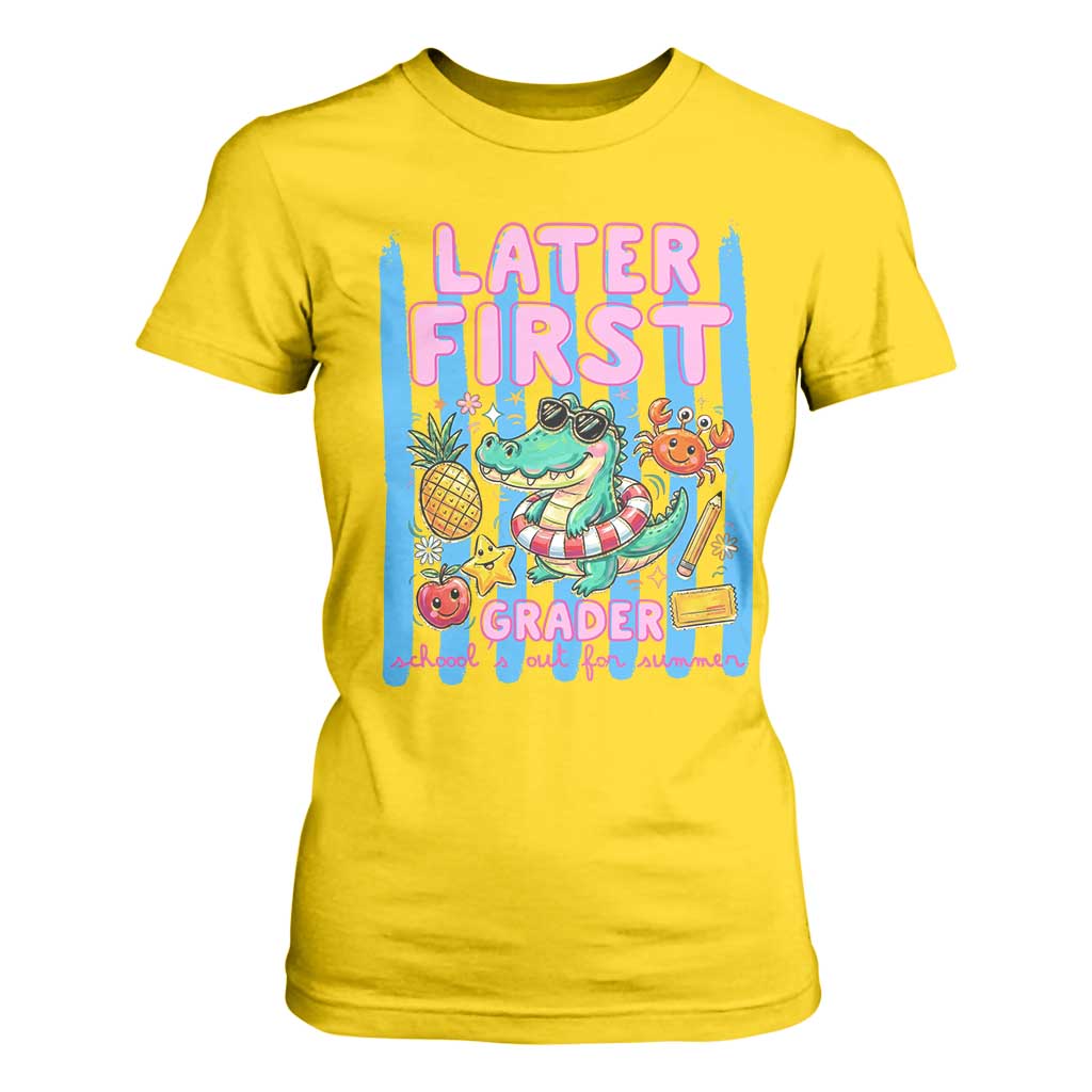 Later First Grader School's Out For Summer T Shirt For Women Last Day Of School Later Gator Alligator TS14 Daisy Print Your Wear