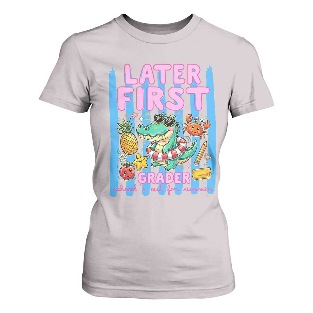 Later First Grader School's Out For Summer T Shirt For Women Last Day Of School Later Gator Alligator TS14 Ice Gray Print Your Wear