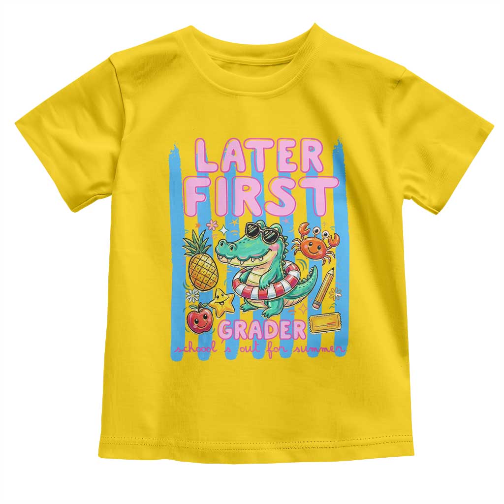 Later First Grader School's Out For Summer Toddler T Shirt Last Day Of School Later Gator Alligator TS14 Daisy Print Your Wear