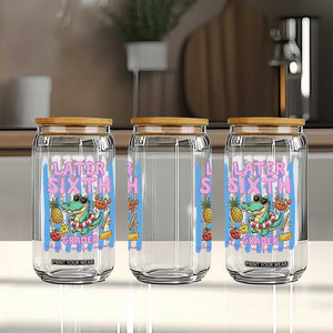 Later Sixth Grader School's Out For Summer Glass Can Last Day Of School Later Gator Alligator TS14 Print Your Wear