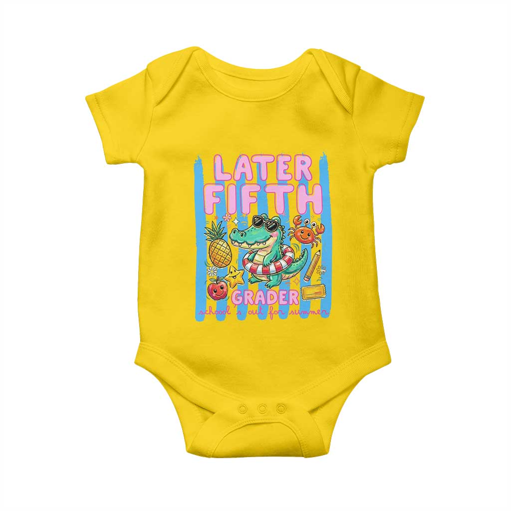 Later Fifth Grader School's Out For Summer Baby Onesie Last Day Of School Later Gator Alligator TS14 Daisy Print Your Wear