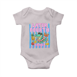 Later Fourth Grader School's Out For Summer Baby Onesie Last Day Of School Later Gator Alligator TS14 Ice Gray Print Your Wear
