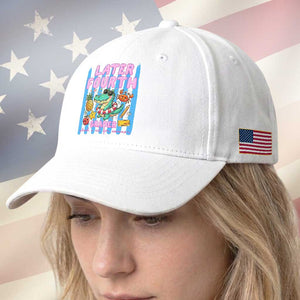 Later Fourth Grader School's Out For Summer Baseball Cap Last Day Of School Later Gator Alligator TS14 Print Your Wear
