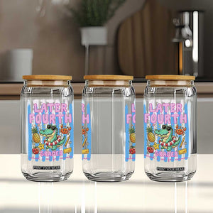 Later Fourth Grader School's Out For Summer Glass Can Last Day Of School Later Gator Alligator TS14 Print Your Wear