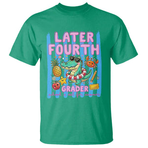 Later Fourth Grader School's Out For Summer T Shirt Last Day Of School Later Gator Alligator TS14 Irish Green Print Your Wear