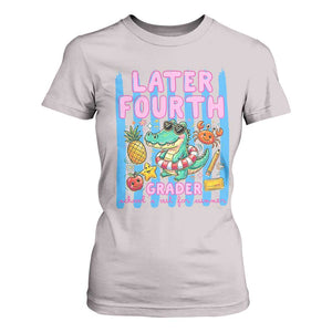 Later Fourth Grader School's Out For Summer T Shirt For Women Last Day Of School Later Gator Alligator TS14 Ice Gray Print Your Wear
