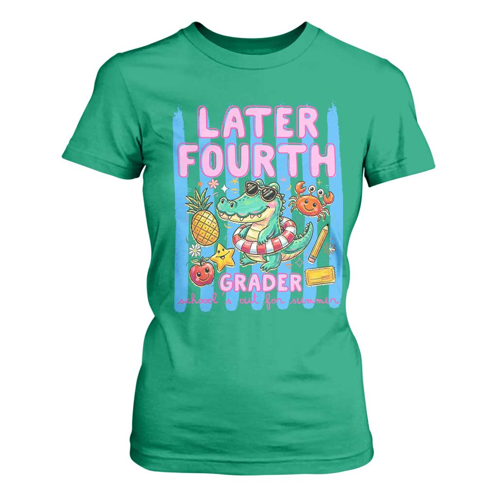 Later Fourth Grader School's Out For Summer T Shirt For Women Last Day Of School Later Gator Alligator TS14 Irish Green Print Your Wear