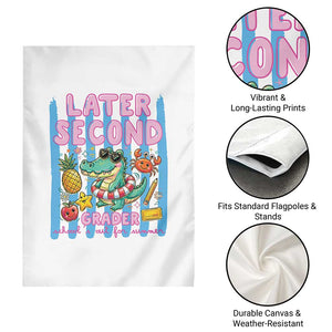 Later Second Grader School's Out For Summer Garden Flag Last Day Of School Later Gator Alligator TS14 Print Your Wear