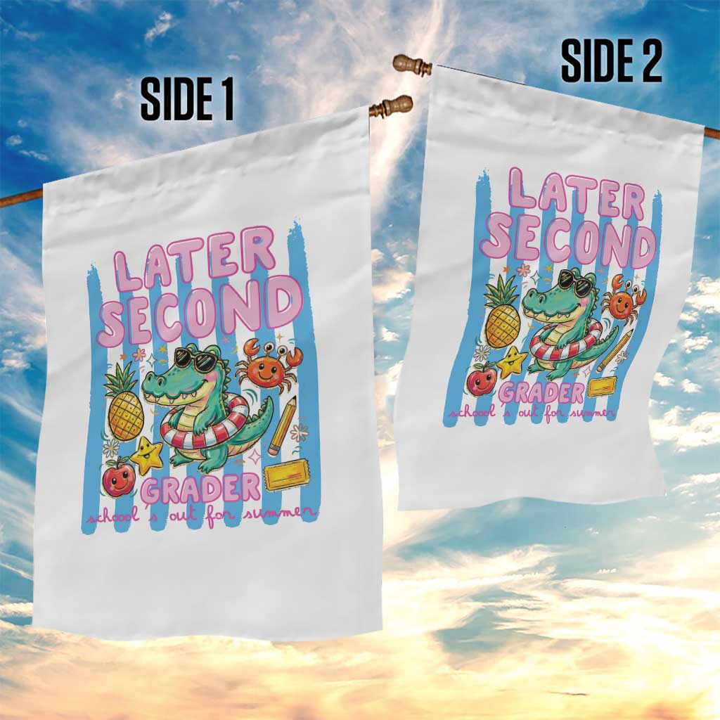 Later Second Grader School's Out For Summer Garden Flag Last Day Of School Later Gator Alligator TS14 Print Your Wear