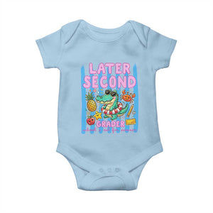 Later Second Grader School's Out For Summer Baby Onesie Last Day Of School Later Gator Alligator TS14 Light Blue Print Your Wear