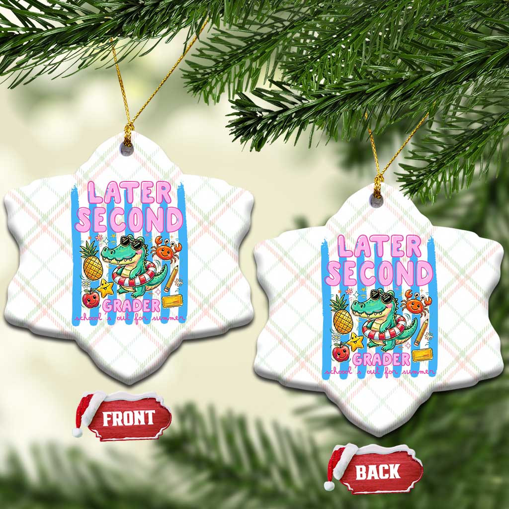 Later Second Grader School's Out For Summer Ceramic Ornament Last Day Of School Later Gator Alligator TS14 Print Your Wear