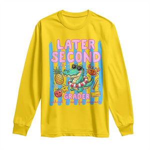 Later Second Grader School's Out For Summer Long Sleeve Shirt Last Day Of School Later Gator Alligator TS14 Daisy Print Your Wear