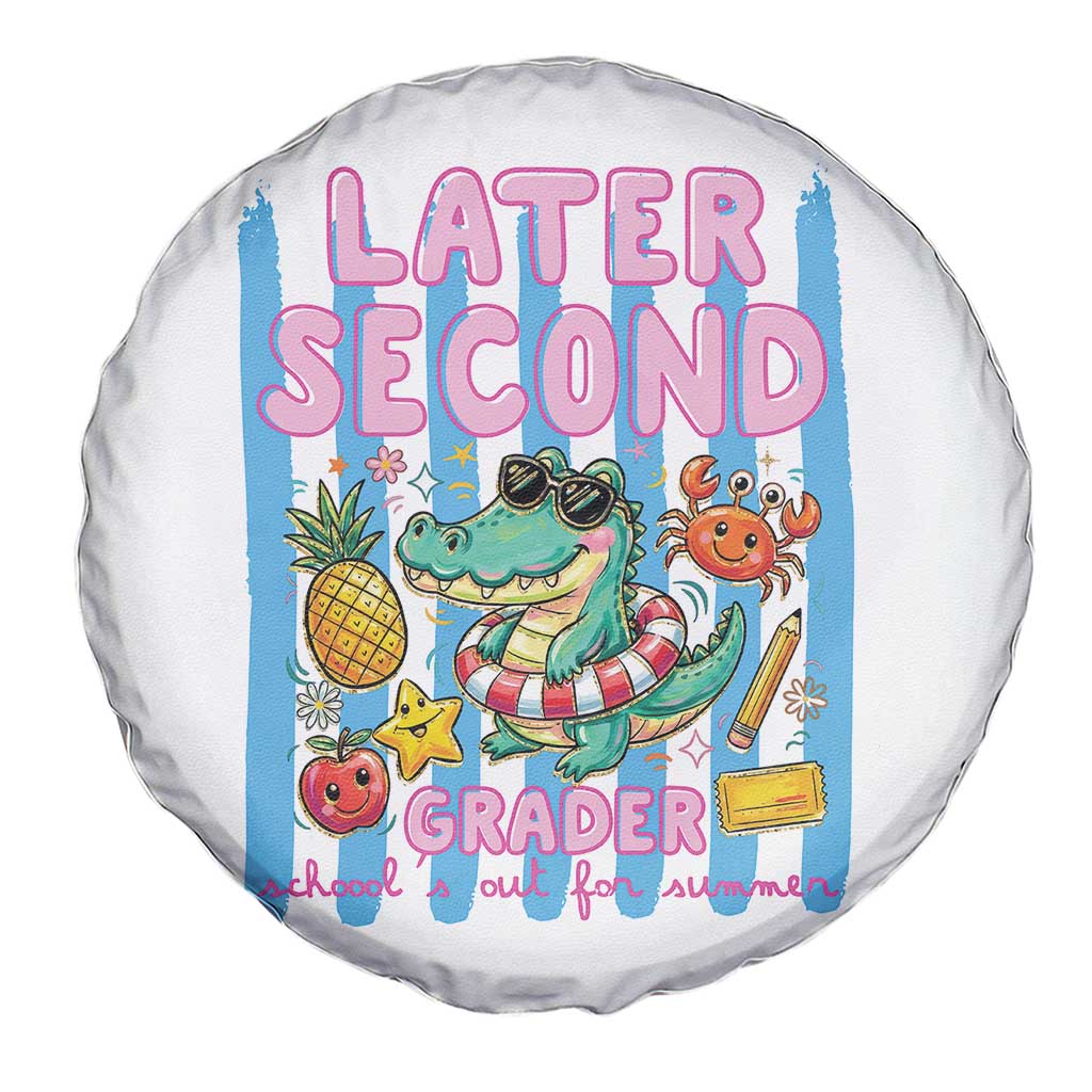 Later Second Grader School's Out For Summer Spare Tire Cover Last Day Of School Later Gator Alligator TS14 Print Your Wear