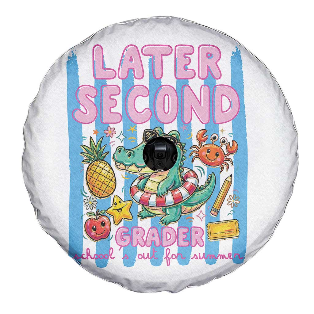 Later Second Grader School's Out For Summer Spare Tire Cover Last Day Of School Later Gator Alligator TS14 Print Your Wear