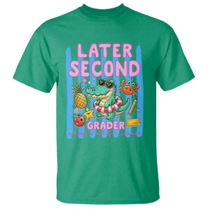 Later Second Grader School's Out For Summer T Shirt Last Day Of School Later Gator Alligator TS14 Irish Green Print Your Wear