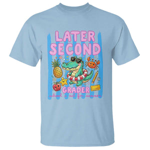 Later Second Grader School's Out For Summer T Shirt Last Day Of School Later Gator Alligator TS14 Light Blue Print Your Wear
