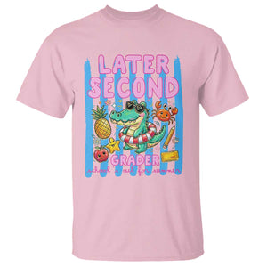 Later Second Grader School's Out For Summer T Shirt Last Day Of School Later Gator Alligator TS14 Light Pink Print Your Wear
