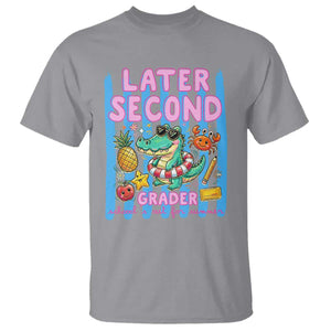 Later Second Grader School's Out For Summer T Shirt Last Day Of School Later Gator Alligator TS14 Sport Gray Print Your Wear