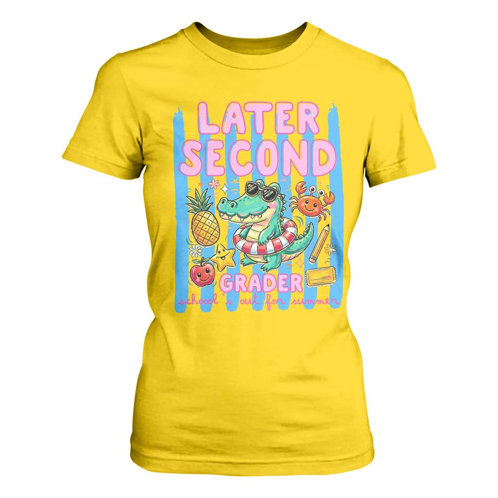 Later Second Grader School's Out For Summer T Shirt For Women Last Day Of School Later Gator Alligator TS14 Daisy Print Your Wear