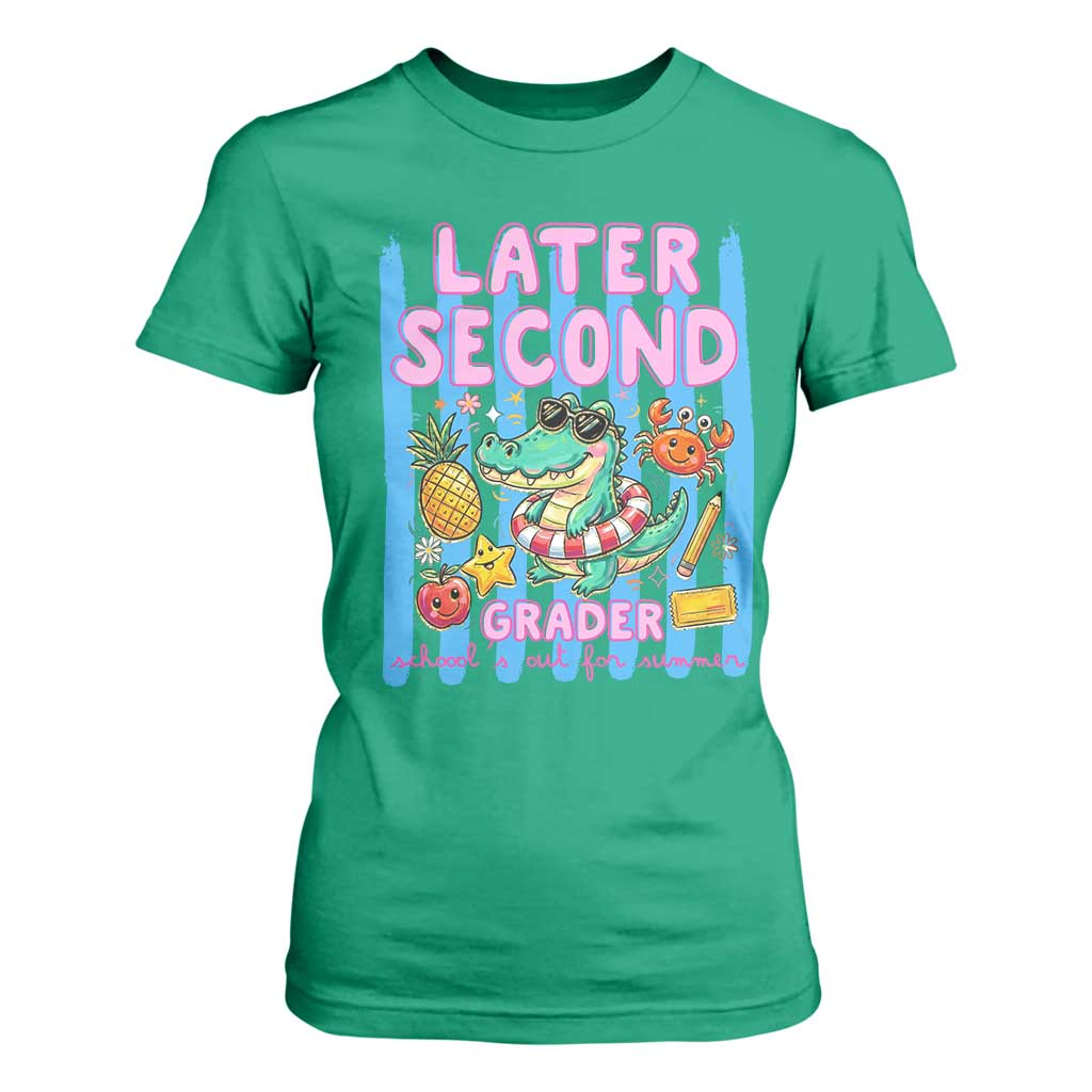 Later Second Grader School's Out For Summer T Shirt For Women Last Day Of School Later Gator Alligator TS14 Irish Green Print Your Wear