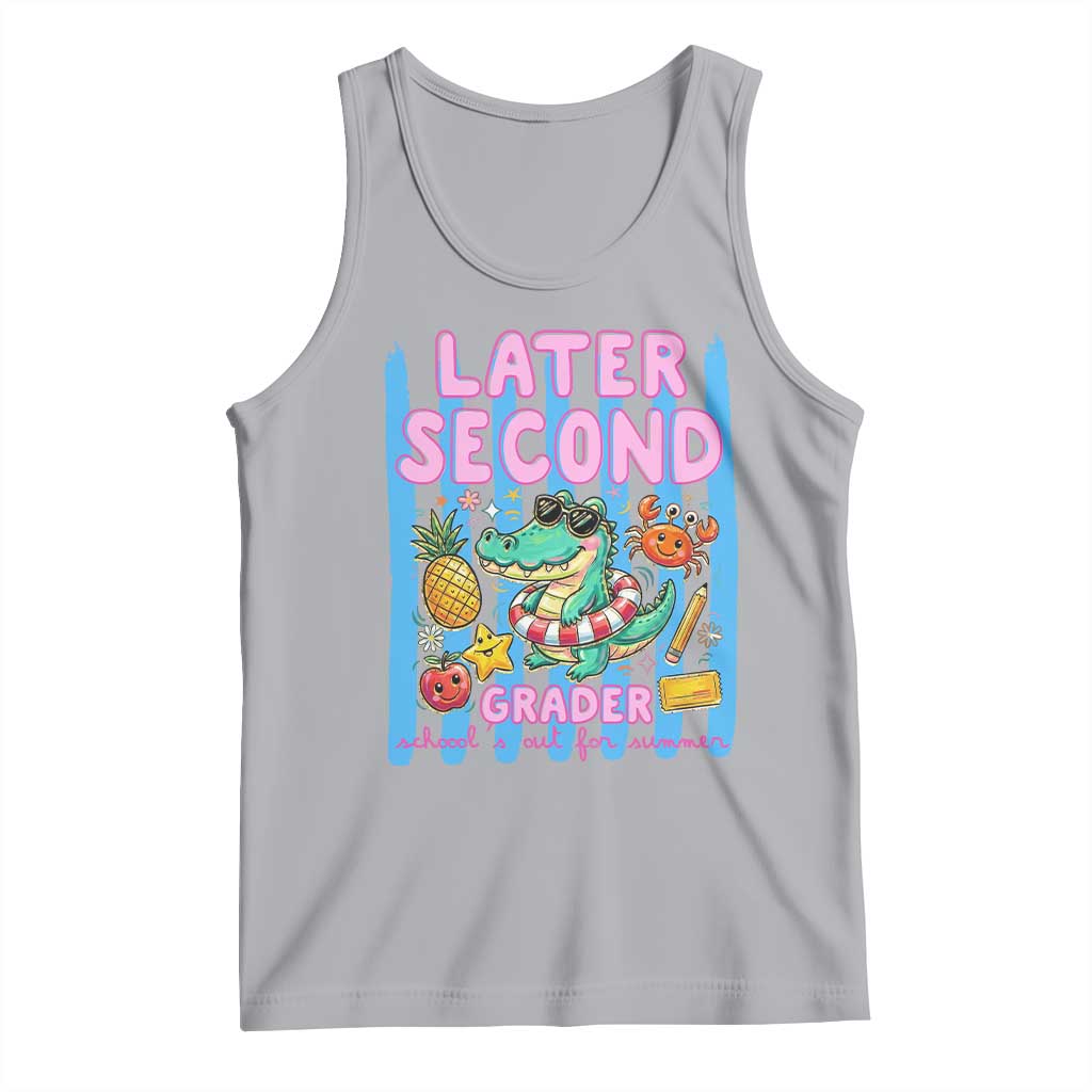 Later Second Grader School's Out For Summer Tank Top Last Day Of School Later Gator Alligator TS14 Athletic Heather Print Your Wear